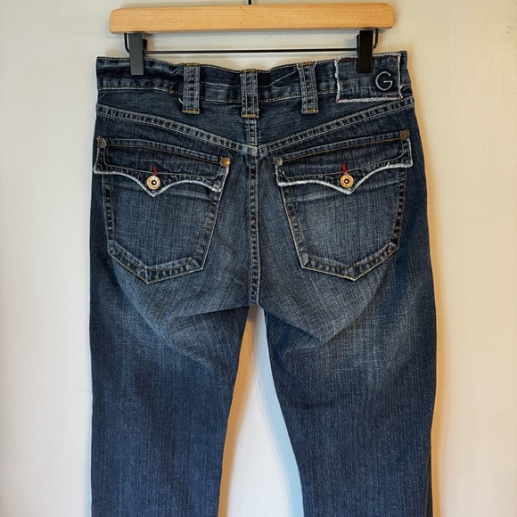 G By Guess Men’s Joey Low Bootcut Dark Wash Button Fly Retro Style Jeans 32 X 32 - Picture 4 of 8